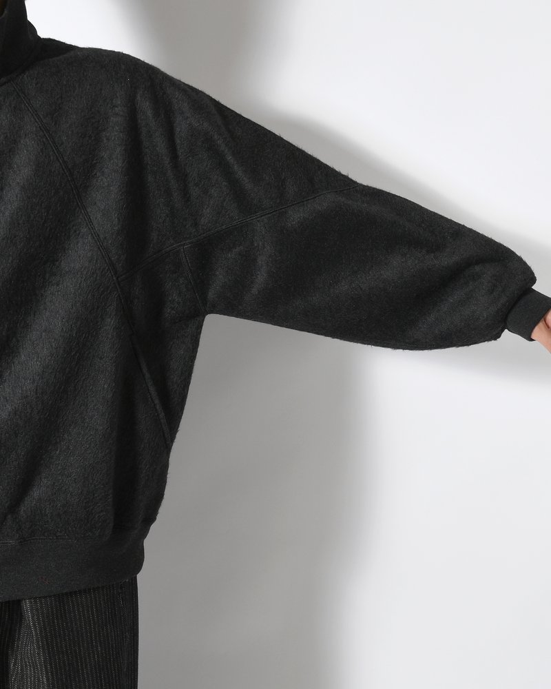 Pe/Silk Fleece Track Jacket -HeatherBlack-