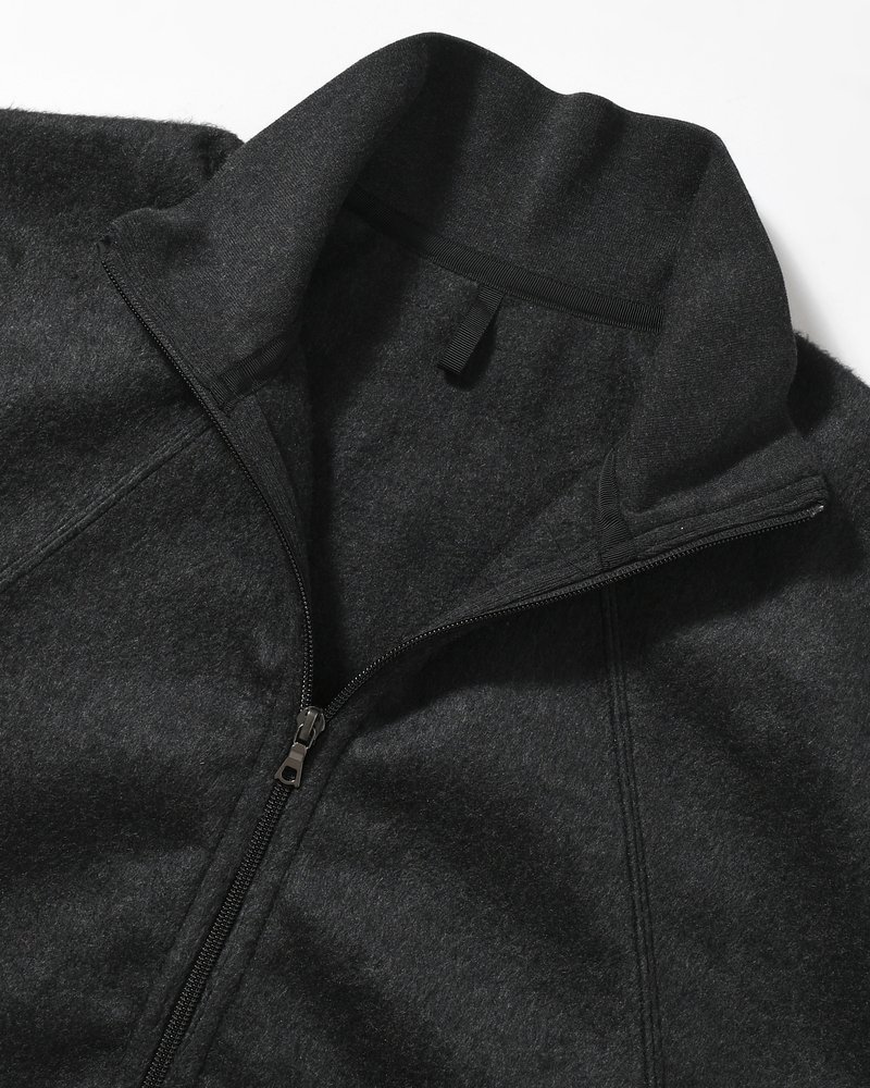 Pe/Silk Fleece Track Jacket -HeatherBlack-