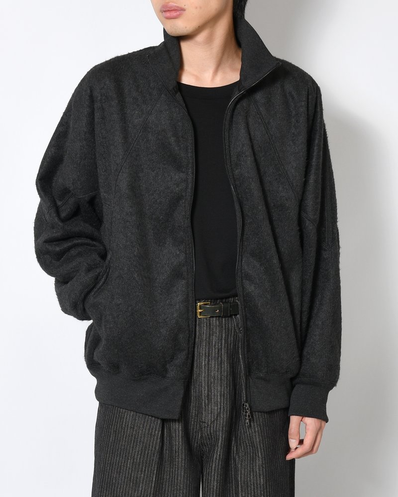 Pe/Silk Fleece Track Jacket -HeatherBlack-