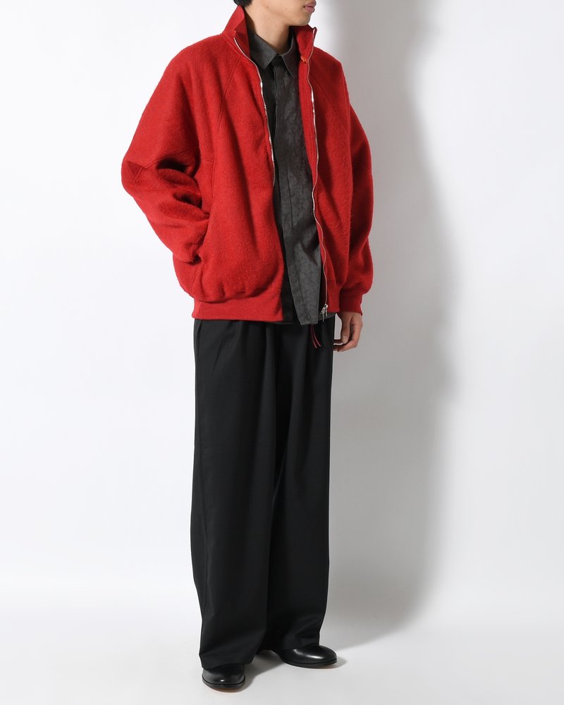 Pe/Alpaca Fleece Track Jacket -DarkRed-
