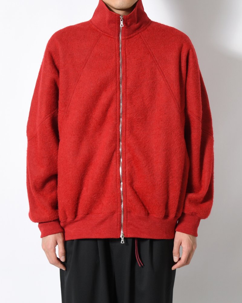 Pe/Alpaca Fleece Track Jacket -DarkRed-