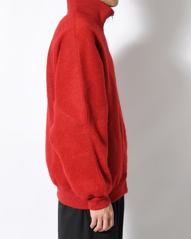 Pe/Alpaca Fleece Track Jacket -DarkRed-