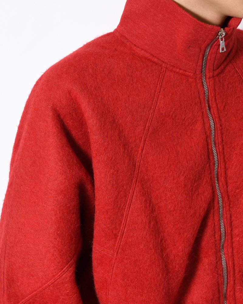 Pe/Alpaca Fleece Track Jacket -DarkRed-