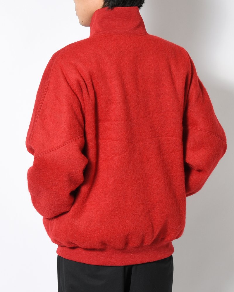 Pe/Alpaca Fleece Track Jacket -DarkRed-
