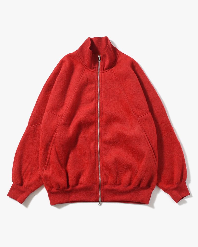 Pe/Alpaca Fleece Track Jacket -DarkRed-