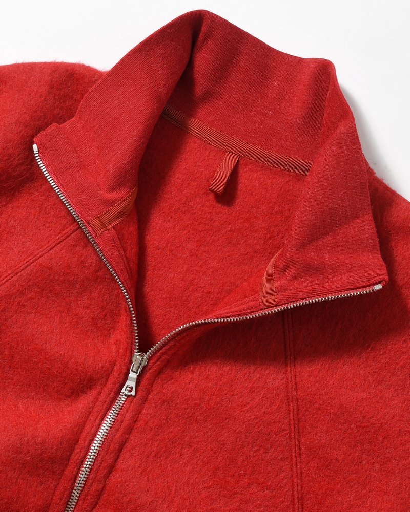 Pe/Alpaca Fleece Track Jacket -DarkRed-