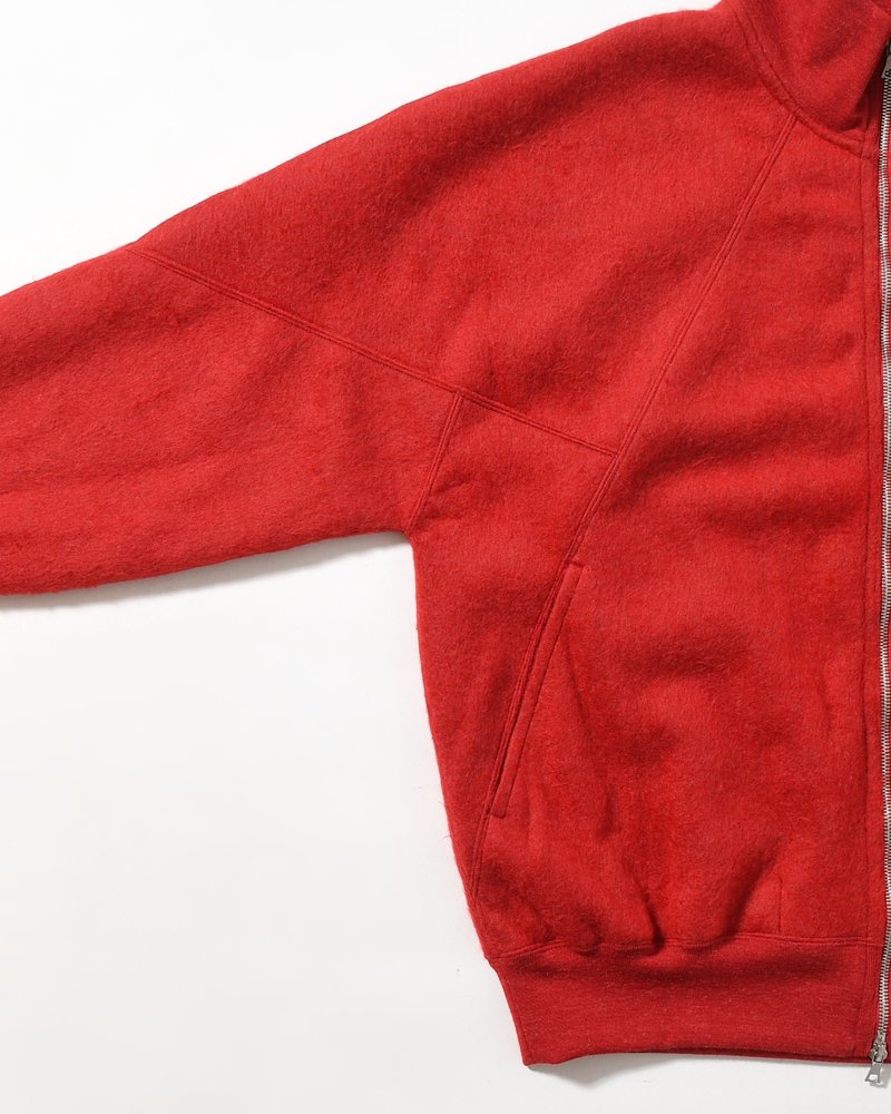Pe/Alpaca Fleece Track Jacket -DarkRed-
