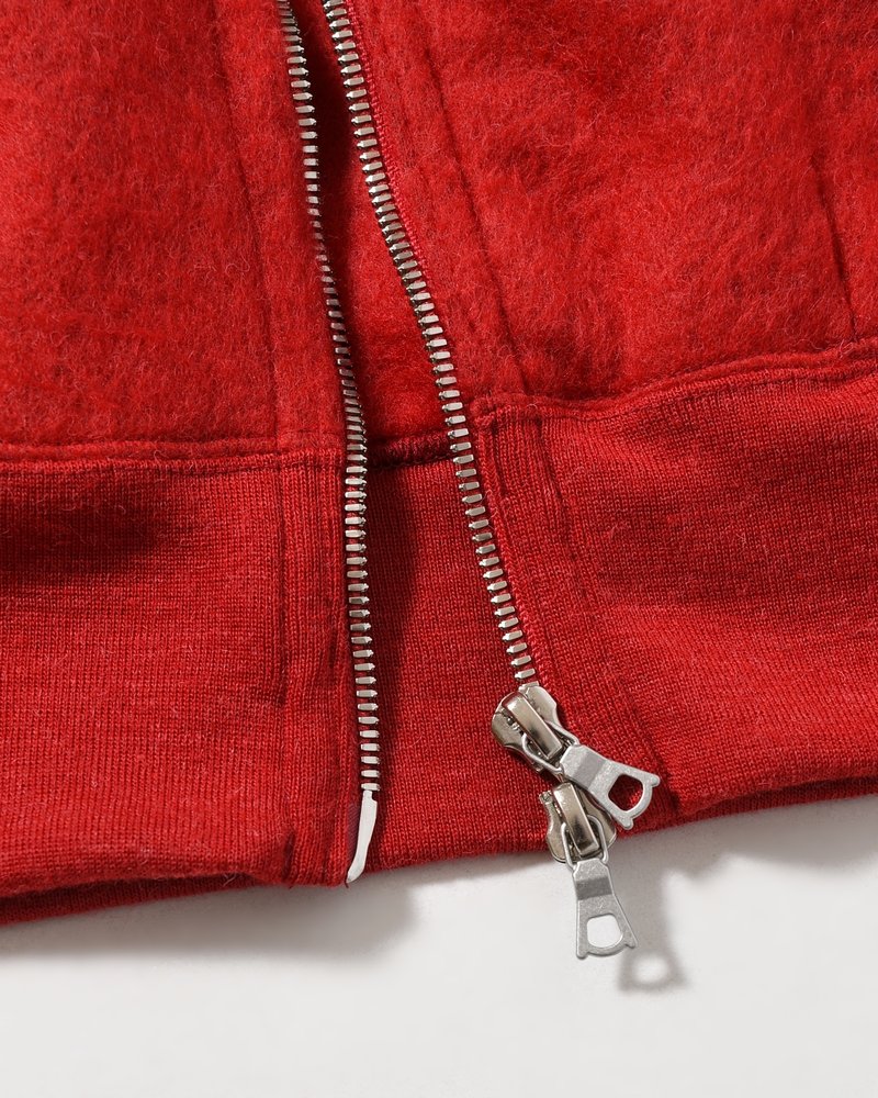 Pe/Alpaca Fleece Track Jacket -DarkRed-