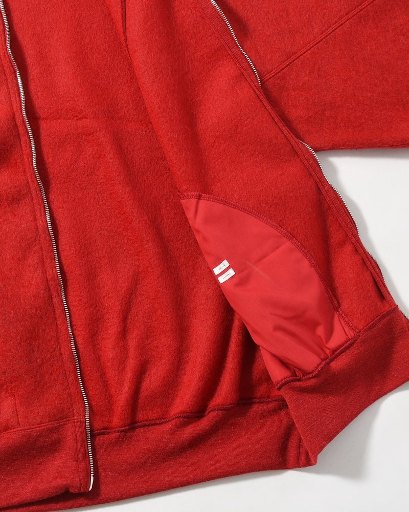 Pe/Alpaca Fleece Track Jacket -DarkRed-