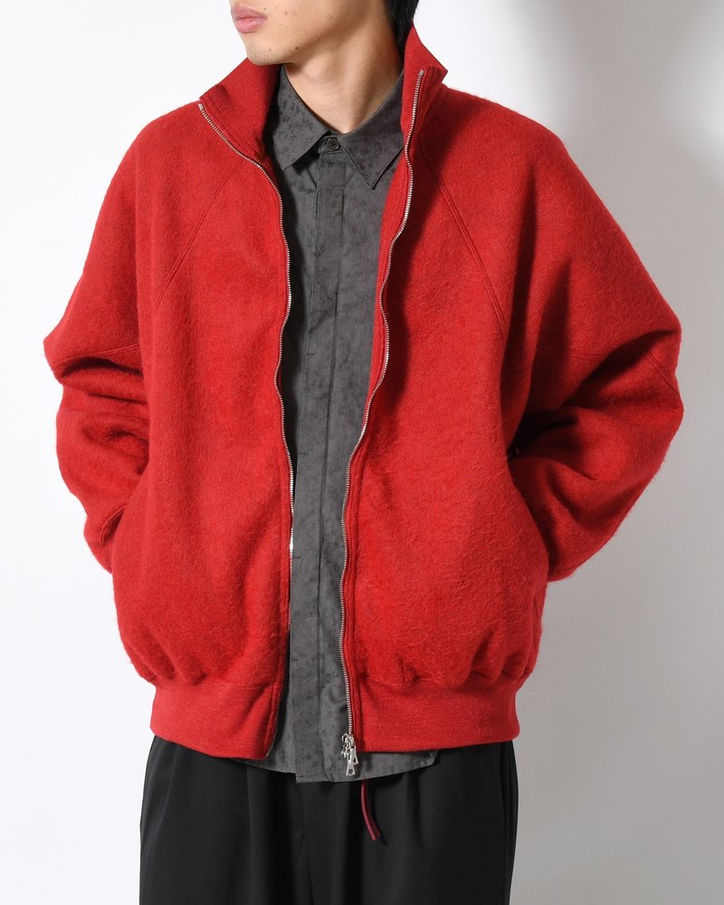 Pe/Alpaca Fleece Track Jacket -DarkRed-