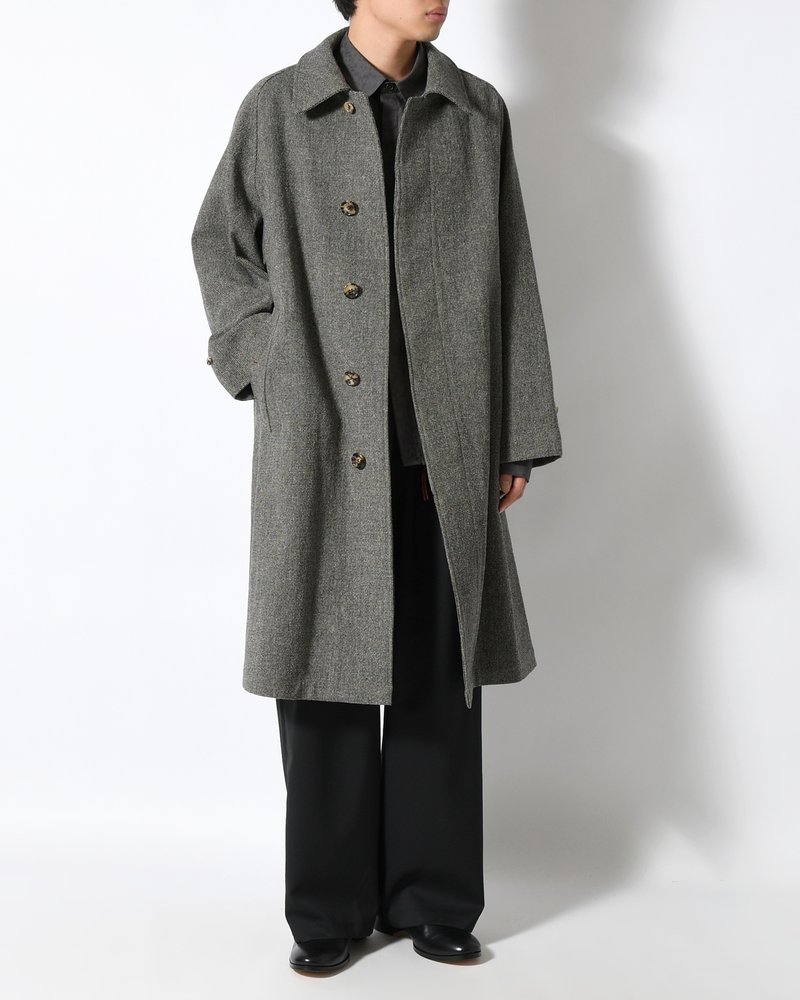 Tweed Balmacaan Coat -Mix-