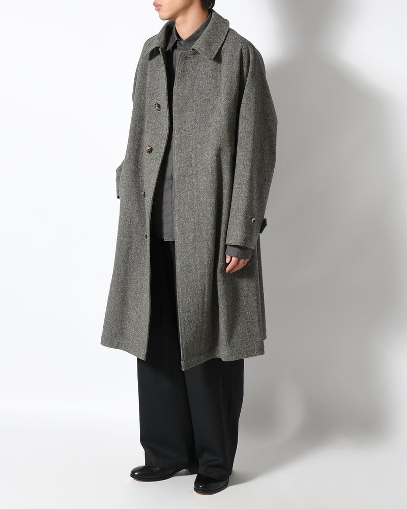 Tweed Balmacaan Coat -Mix-