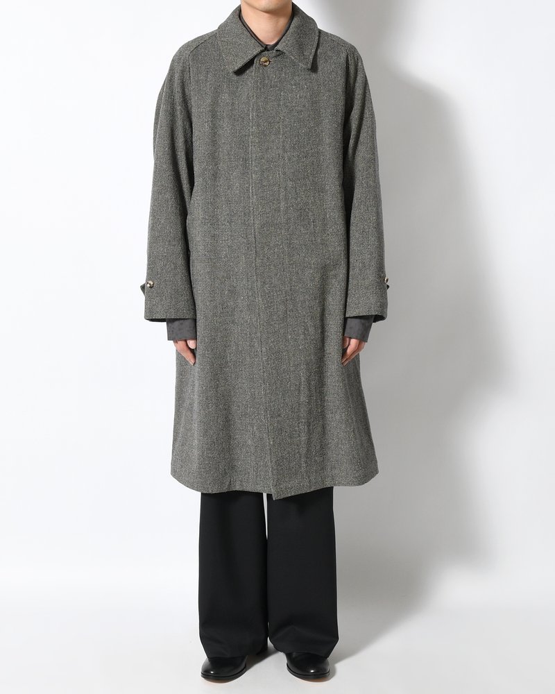 Tweed Balmacaan Coat -Mix-