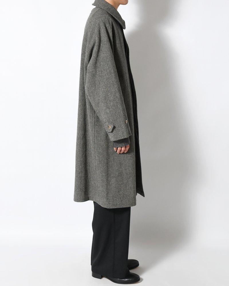 Tweed Balmacaan Coat -Mix-