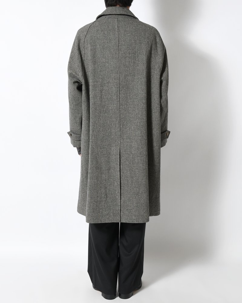 Tweed Balmacaan Coat -Mix-