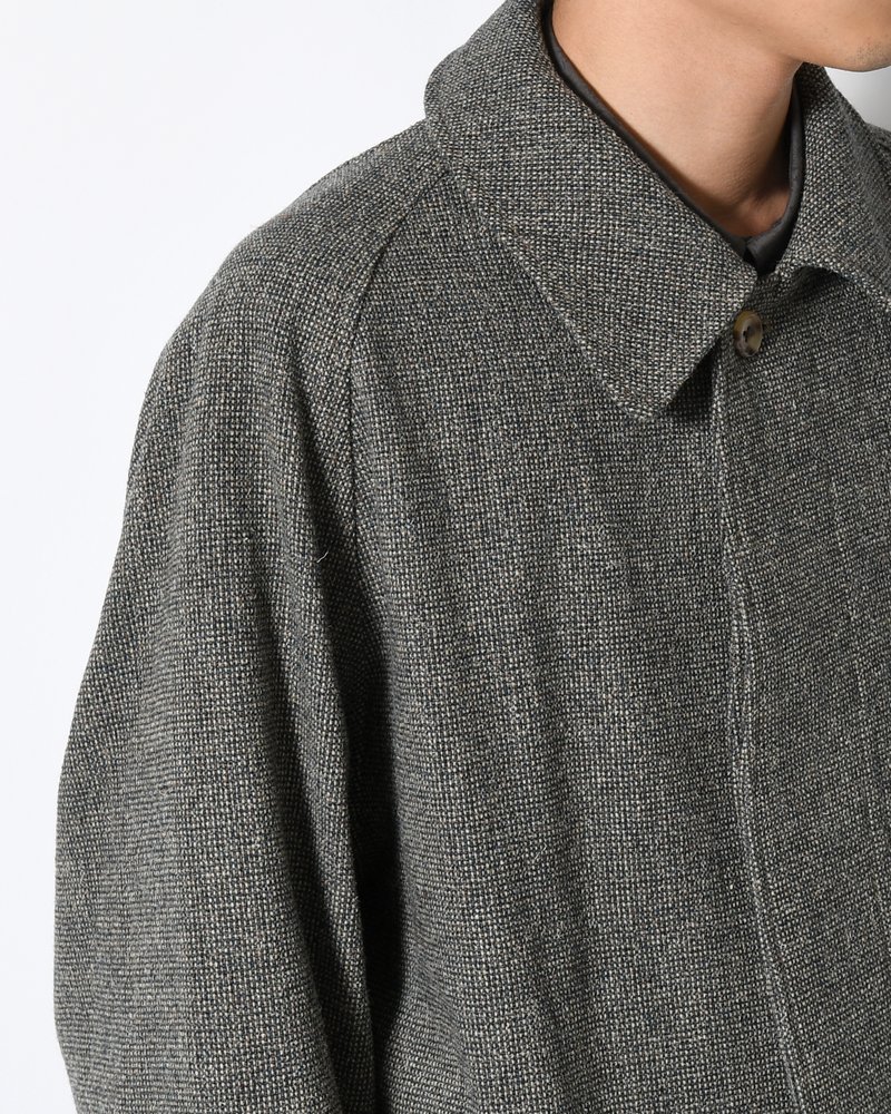 Tweed Balmacaan Coat -Mix-