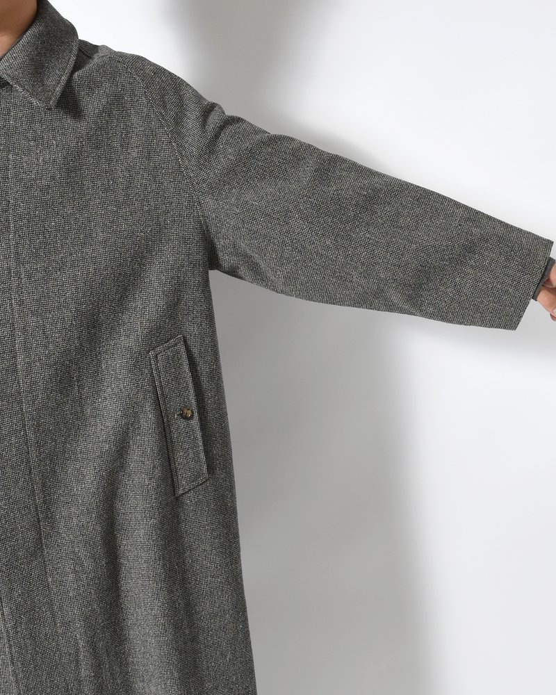 Tweed Balmacaan Coat -Mix-