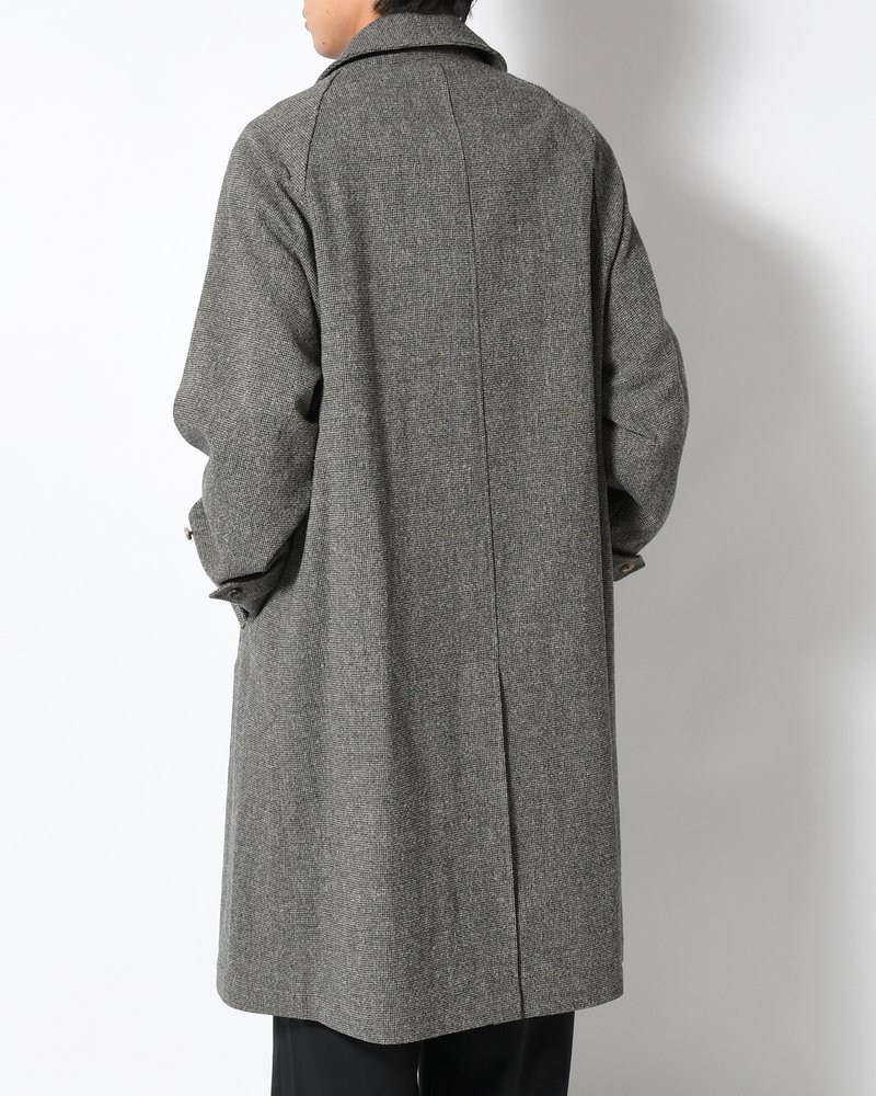 Tweed Balmacaan Coat -Mix-