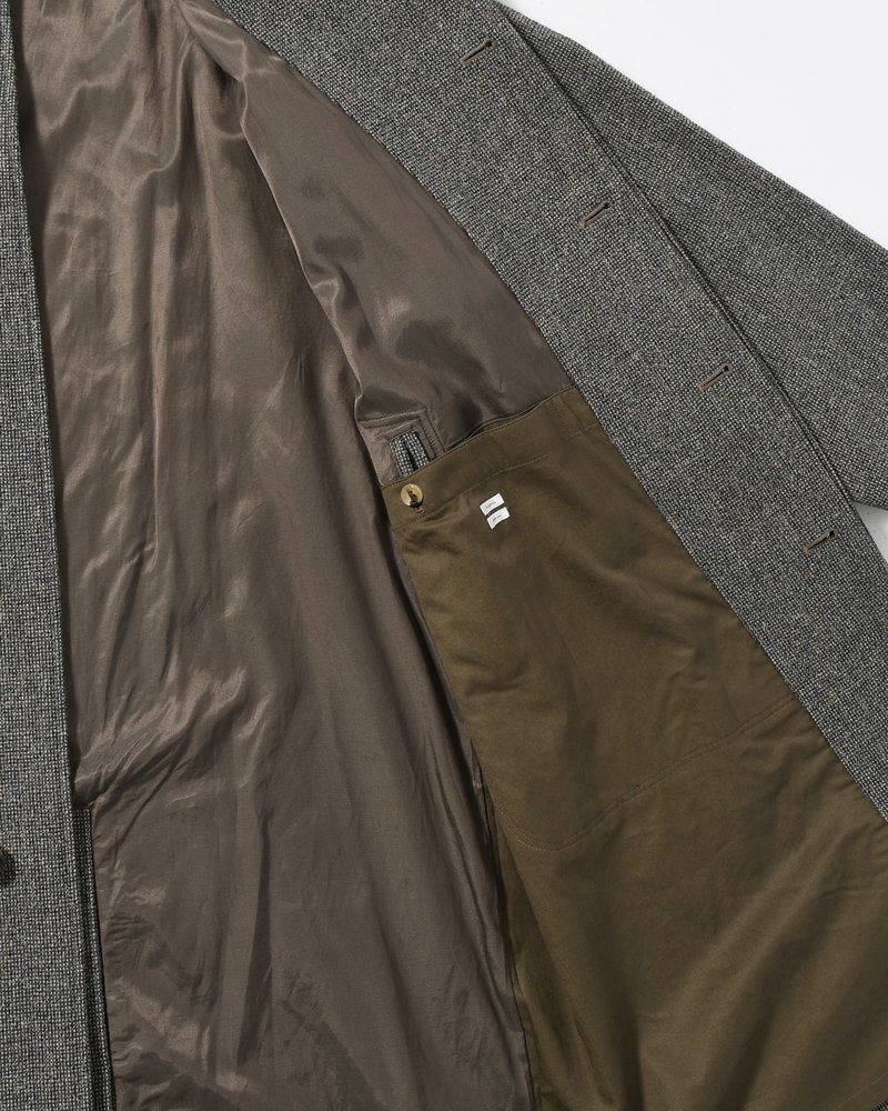 Tweed Balmacaan Coat -Mix-