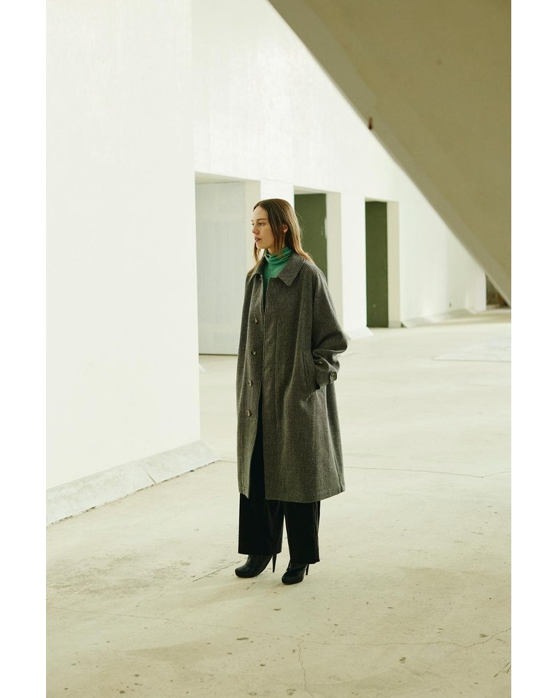 Tweed Balmacaan Coat -Mix-