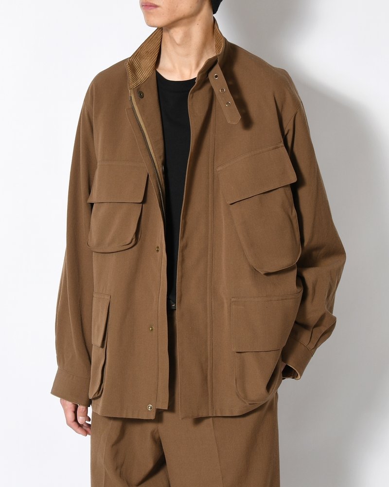 Wool Gabardine Rider's Jacket -KhakiBeige-