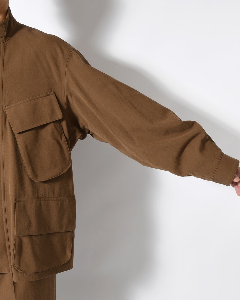 Wool Gabardine Rider's Jacket -KhakiBeige-