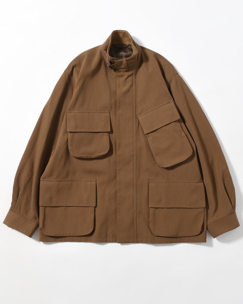 Wool Gabardine Rider's Jacket -KhakiBeige-