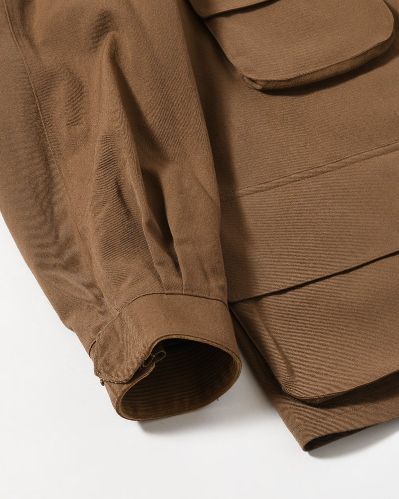 Wool Gabardine Rider's Jacket -KhakiBeige-