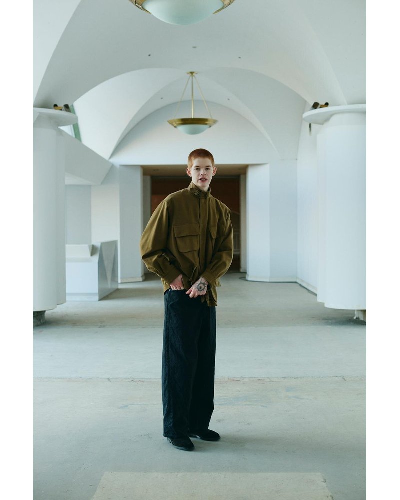 Wool Gabardine Rider's Jacket -KhakiBeige-