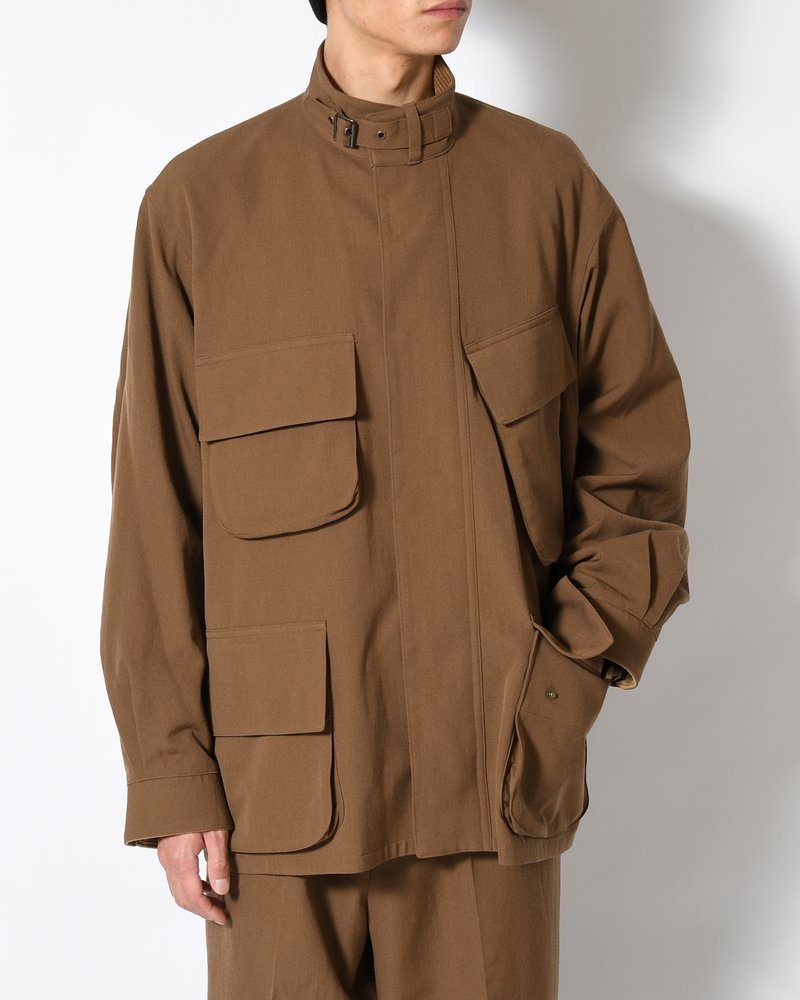 Wool Gabardine Rider's Jacket -KhakiBeige-