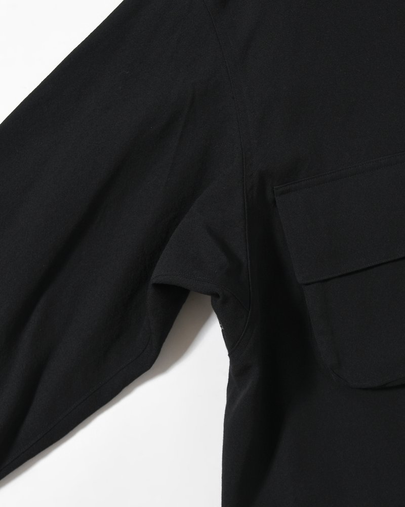 Wool Gabardine Rider's Jacket -Black-
