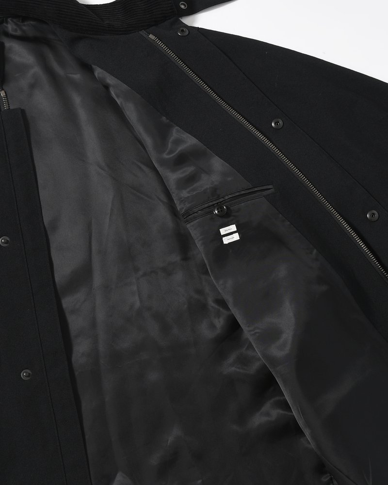 Wool Gabardine Rider's Jacket -Black-