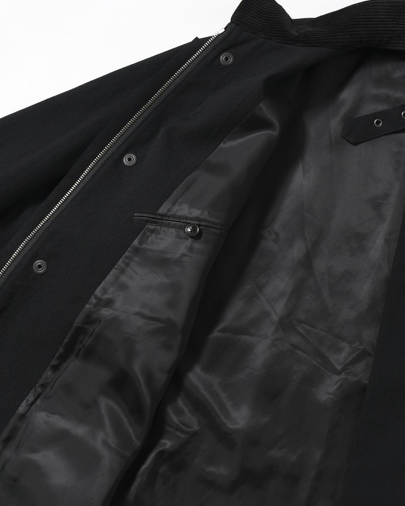 Wool Gabardine Rider's Jacket -Black-