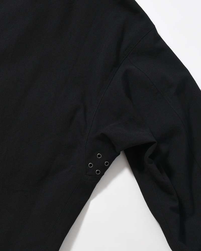 Wool Gabardine Rider's Jacket -Black-