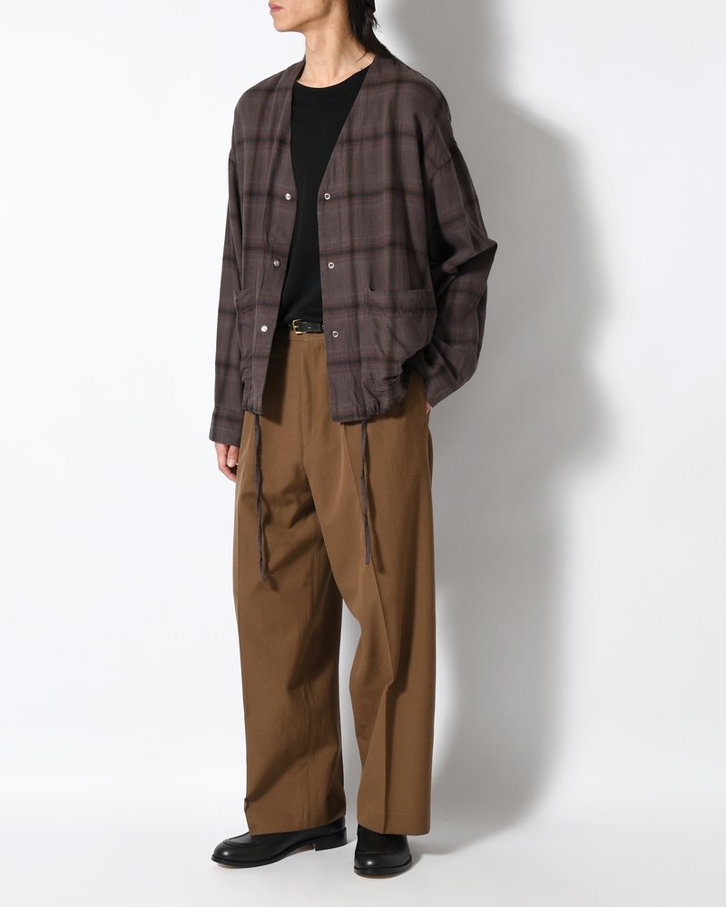 Wool Gabardine Trousers -KhakiBeige-