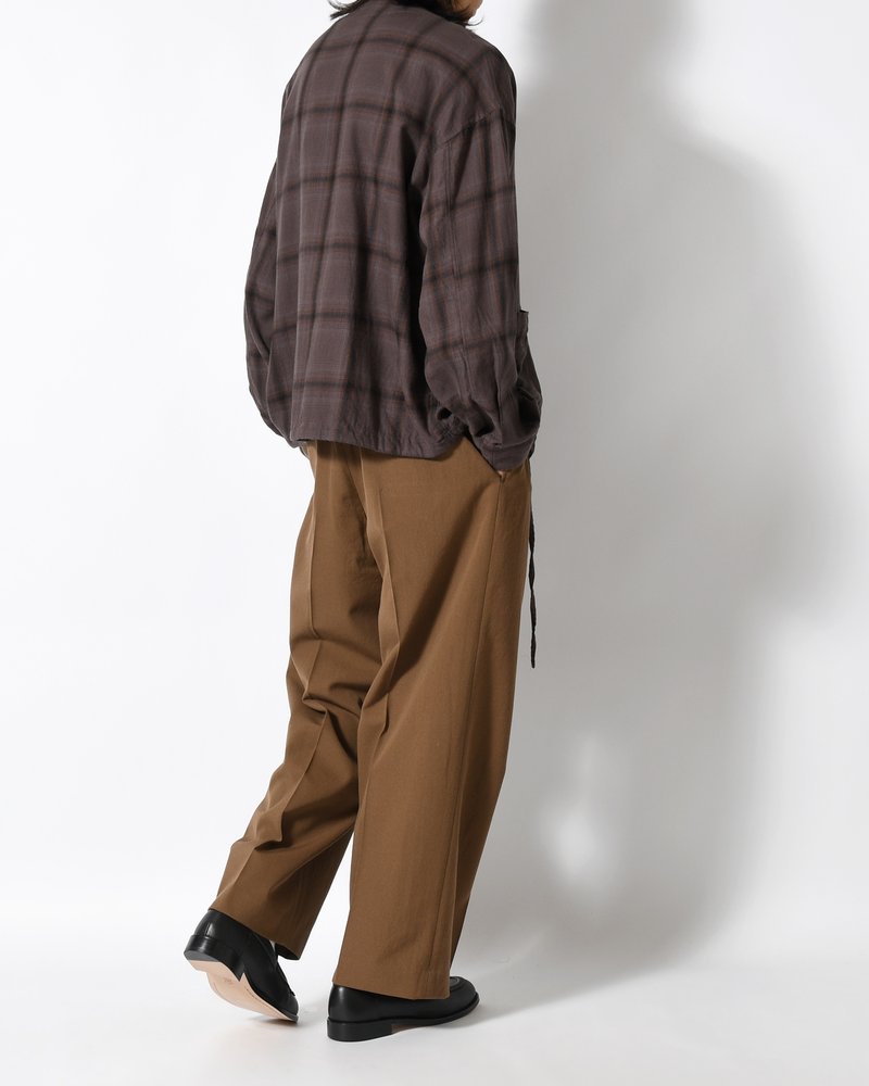 Wool Gabardine Trousers -KhakiBeige-