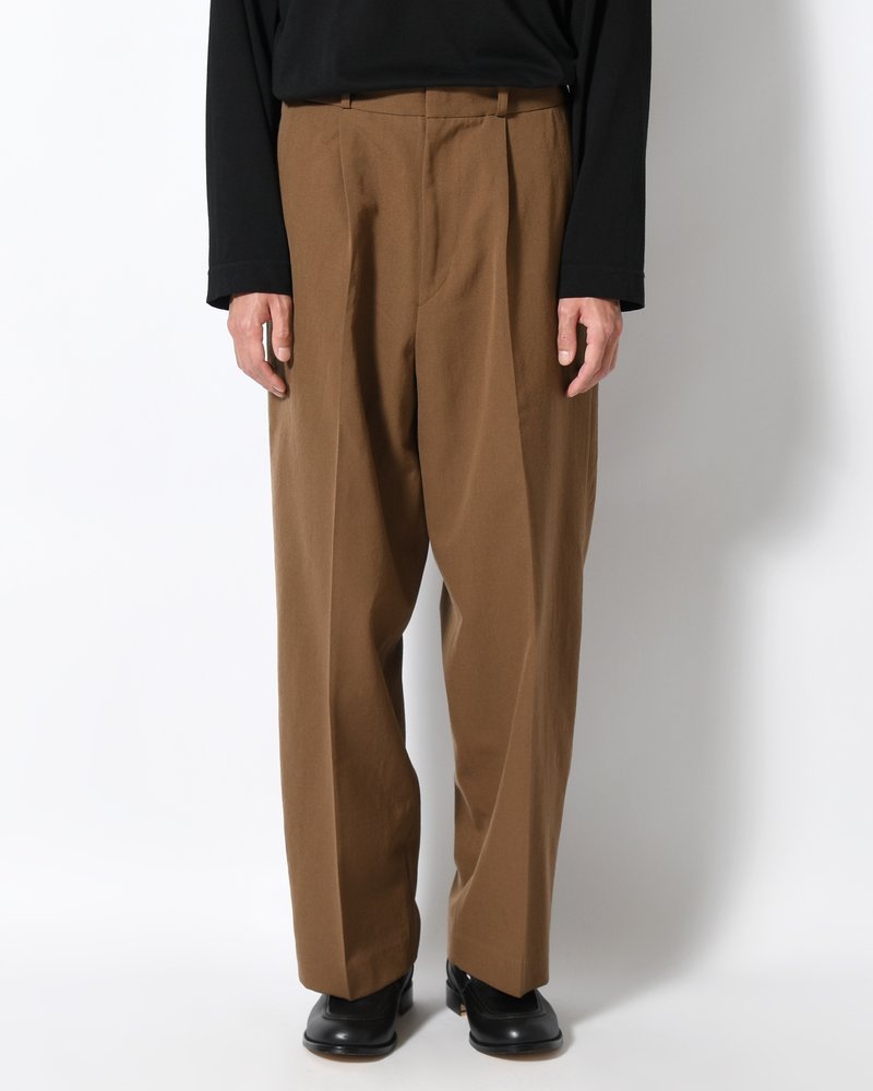 Wool Gabardine Trousers -KhakiBeige-