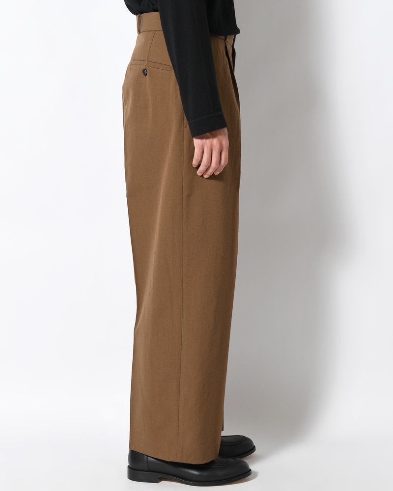 Wool Gabardine Trousers -KhakiBeige-