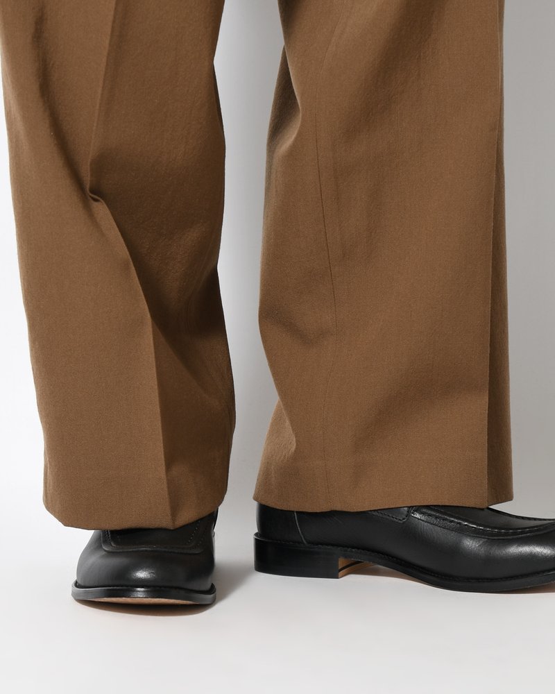 Wool Gabardine Trousers -KhakiBeige-