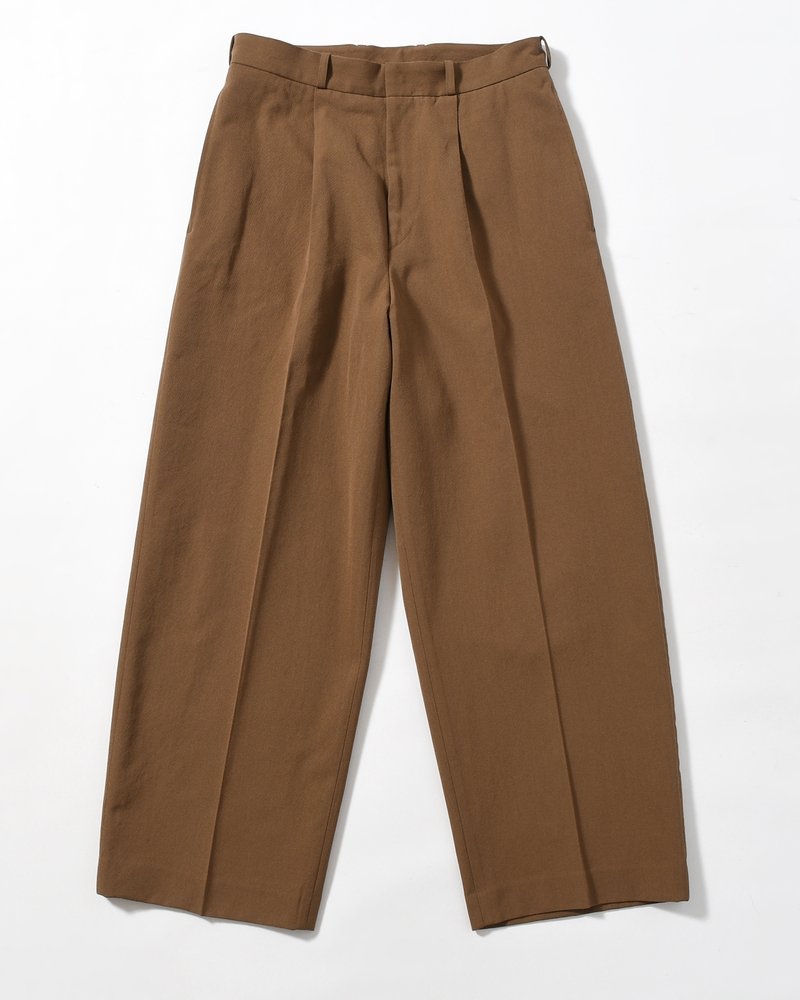 Wool Gabardine Trousers -KhakiBeige-