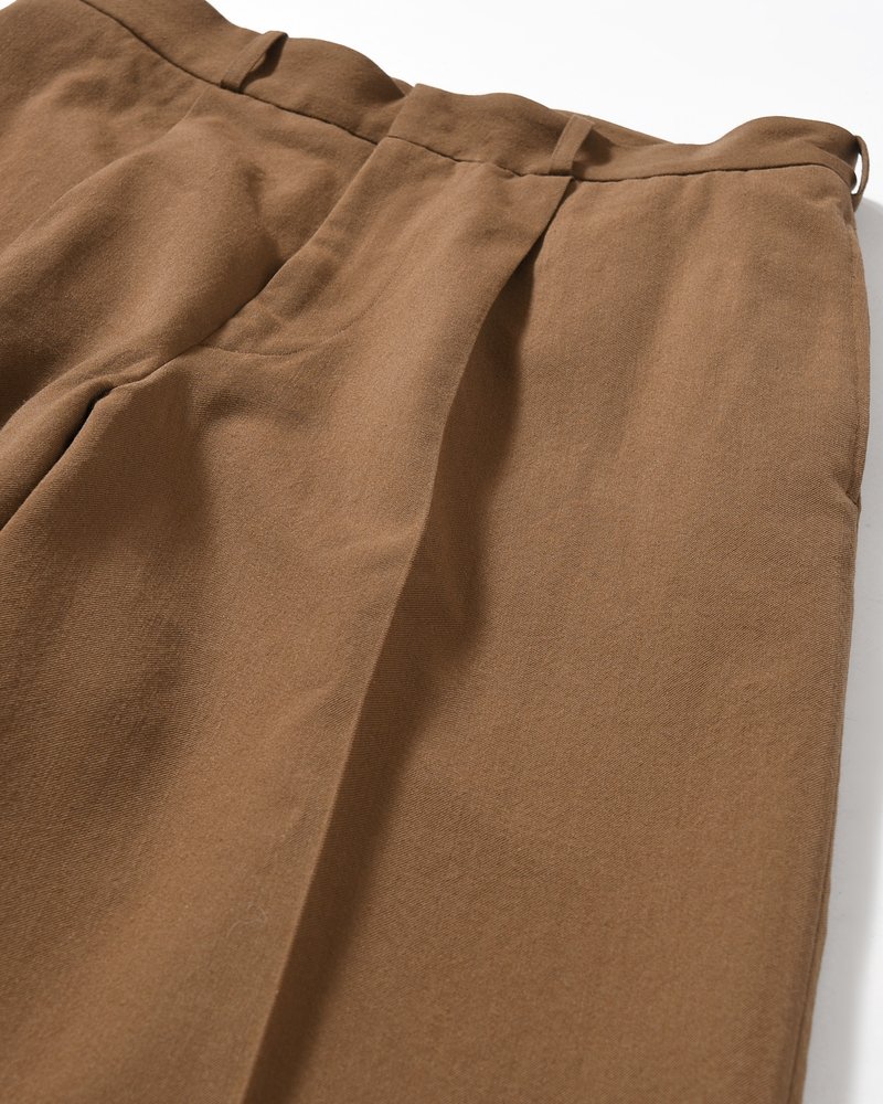 Wool Gabardine Trousers -KhakiBeige-