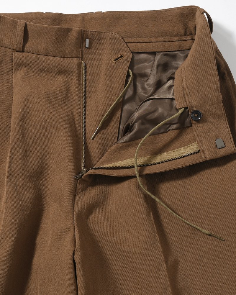 Wool Gabardine Trousers -KhakiBeige-