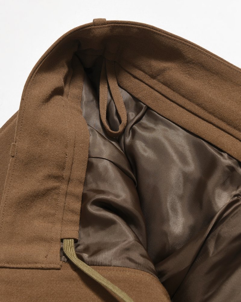 Wool Gabardine Trousers -KhakiBeige-