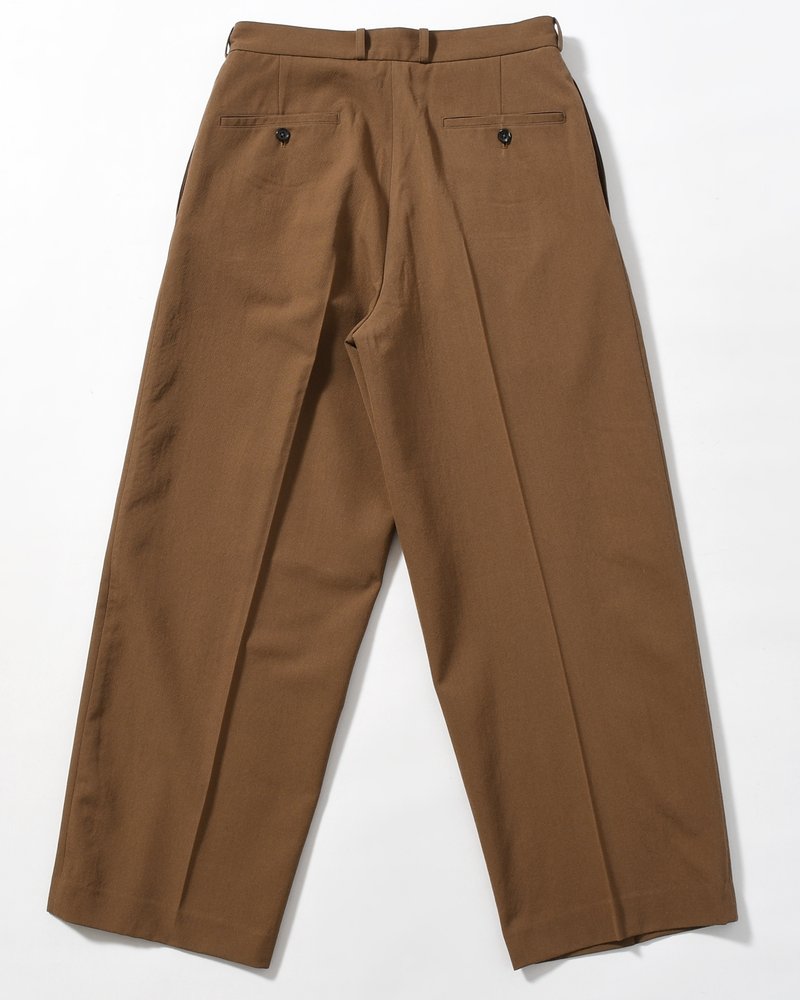 Wool Gabardine Trousers -KhakiBeige-