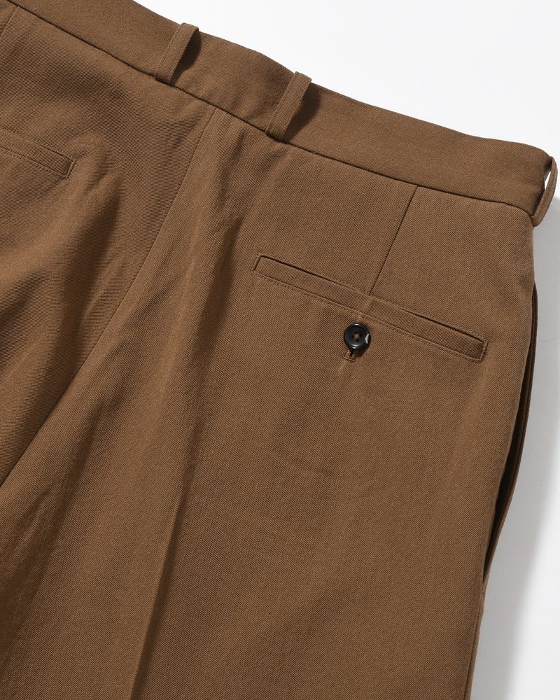 Wool Gabardine Trousers -KhakiBeige-