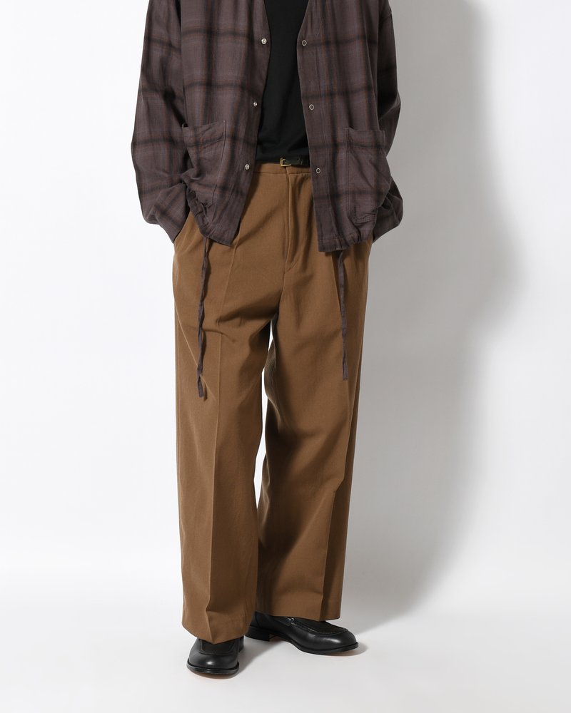Wool Gabardine Trousers -KhakiBeige-