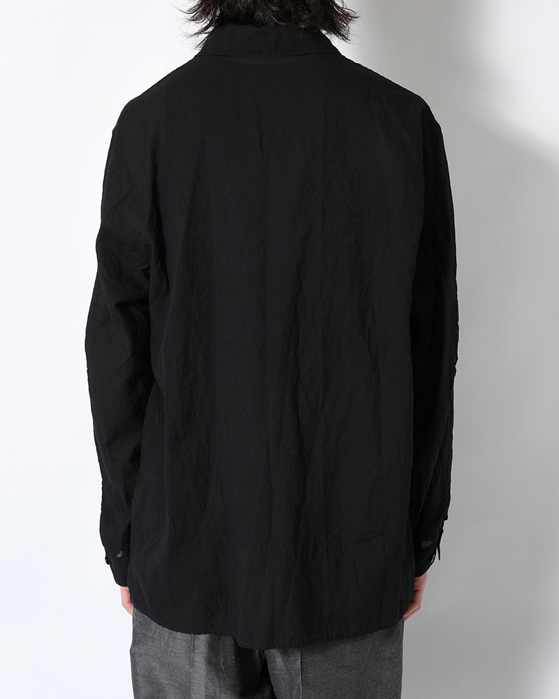 Silk-Co Voile Military Shirt -Black-