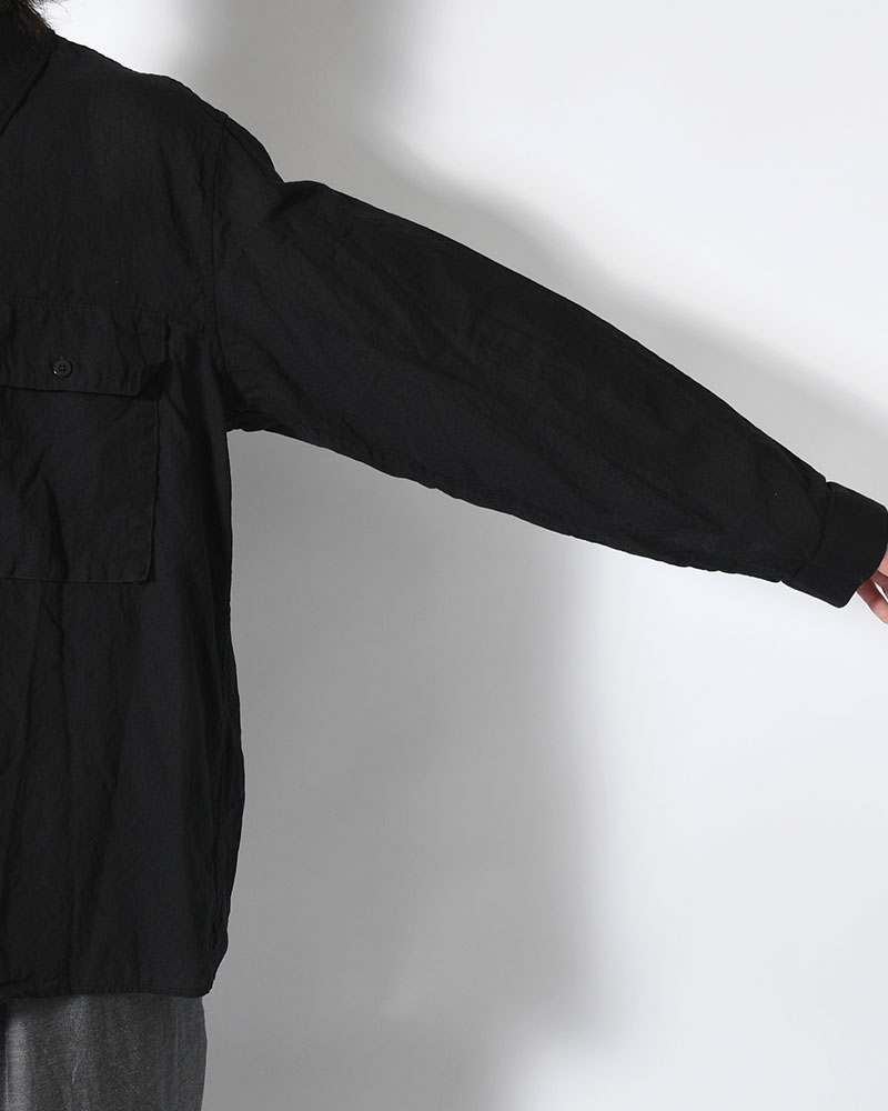 Silk-Co Voile Military Shirt -Black-