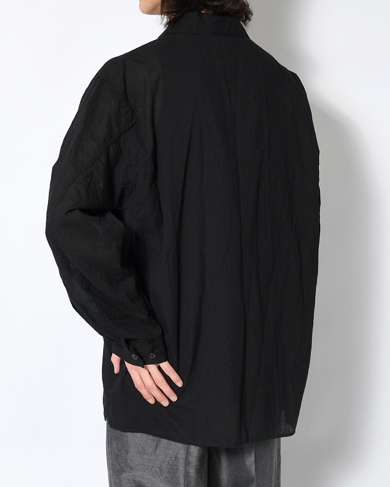 Silk-Co Voile Military Shirt -Black-