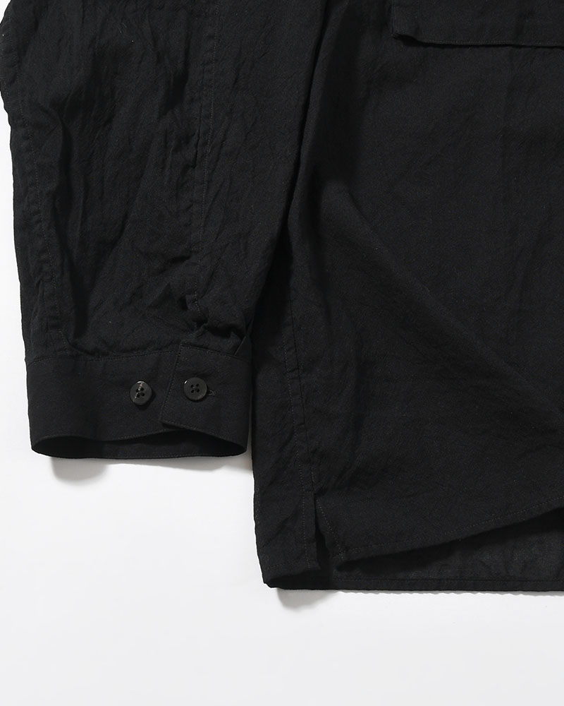 Silk-Co Voile Military Shirt -Black-